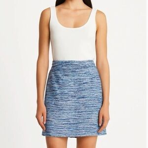 J. McLaughlin Blue Multicolor Elm Tweed Skirt